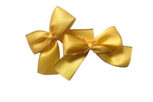 Gold Satin Bows (Buttercup-Lurex 7cm)