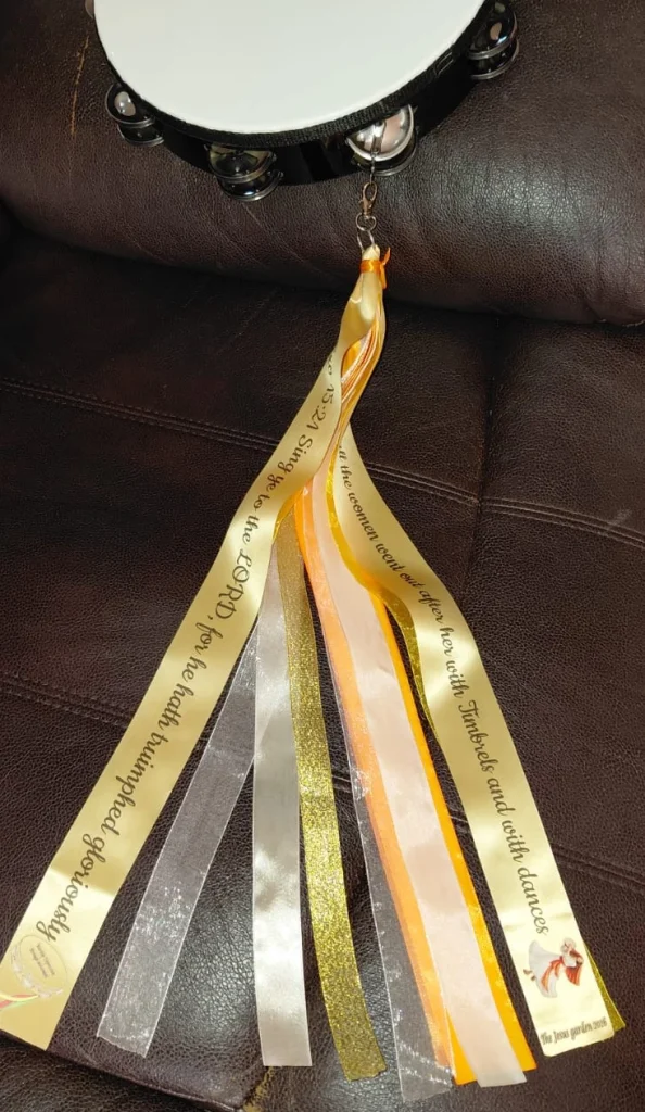 festive-branded-ribbons-tambourine